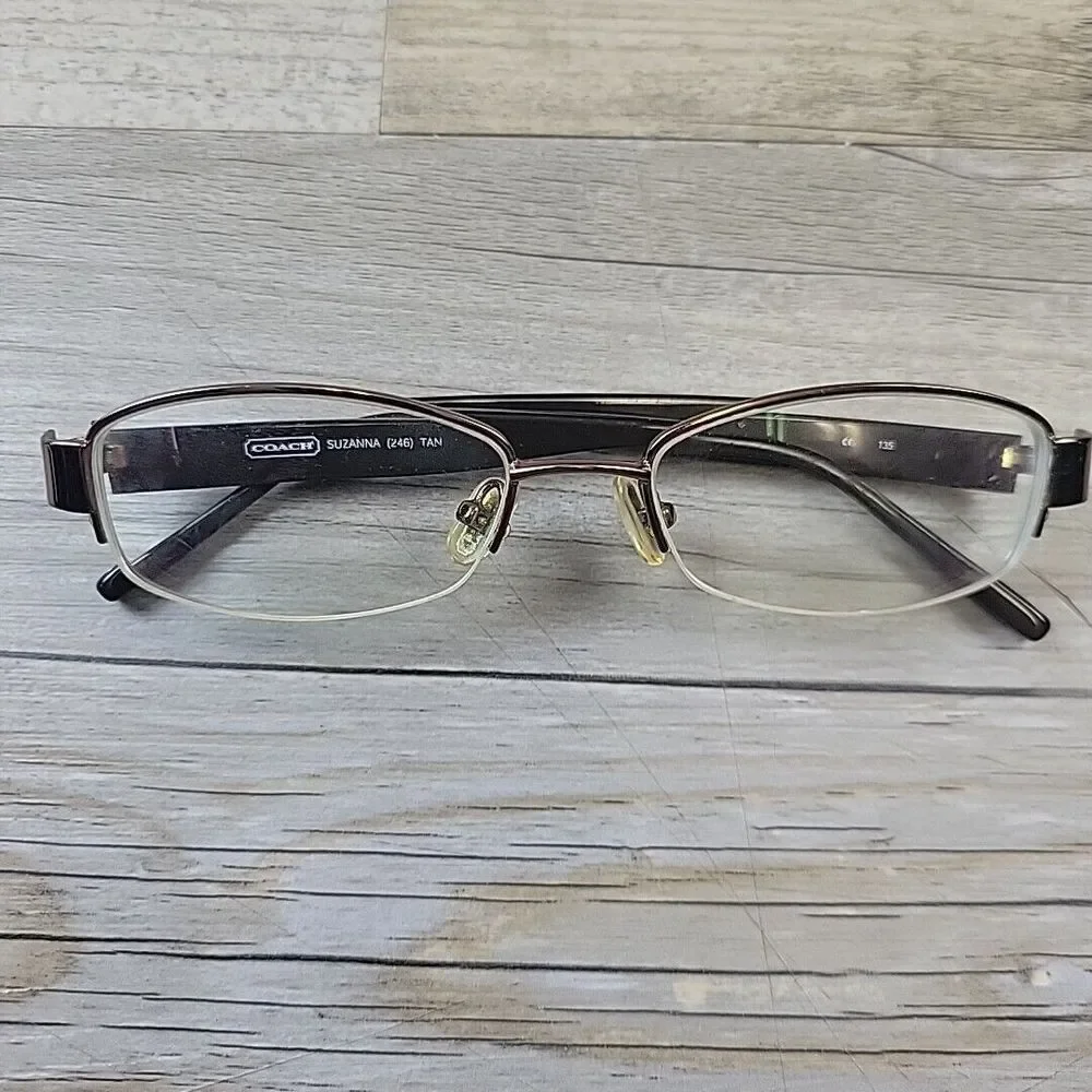 Coach Eyeglasses SUZANNA (246) TAN 50-17-135 Brown Half Rim ‎ FRAMES ONLY